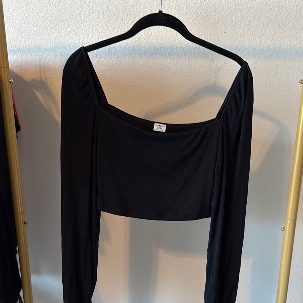 Sunday Best Black Fitted Crop top